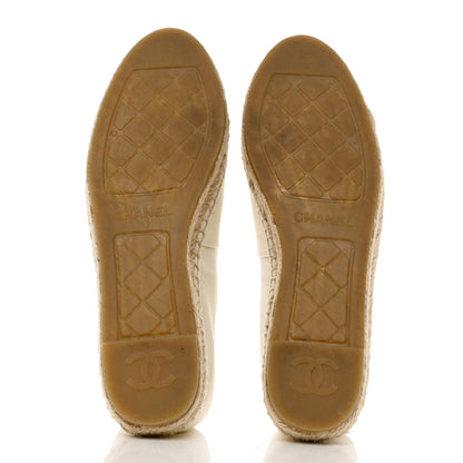 Chanel Lambskin CC Espadrilles 38 White 5 of 8