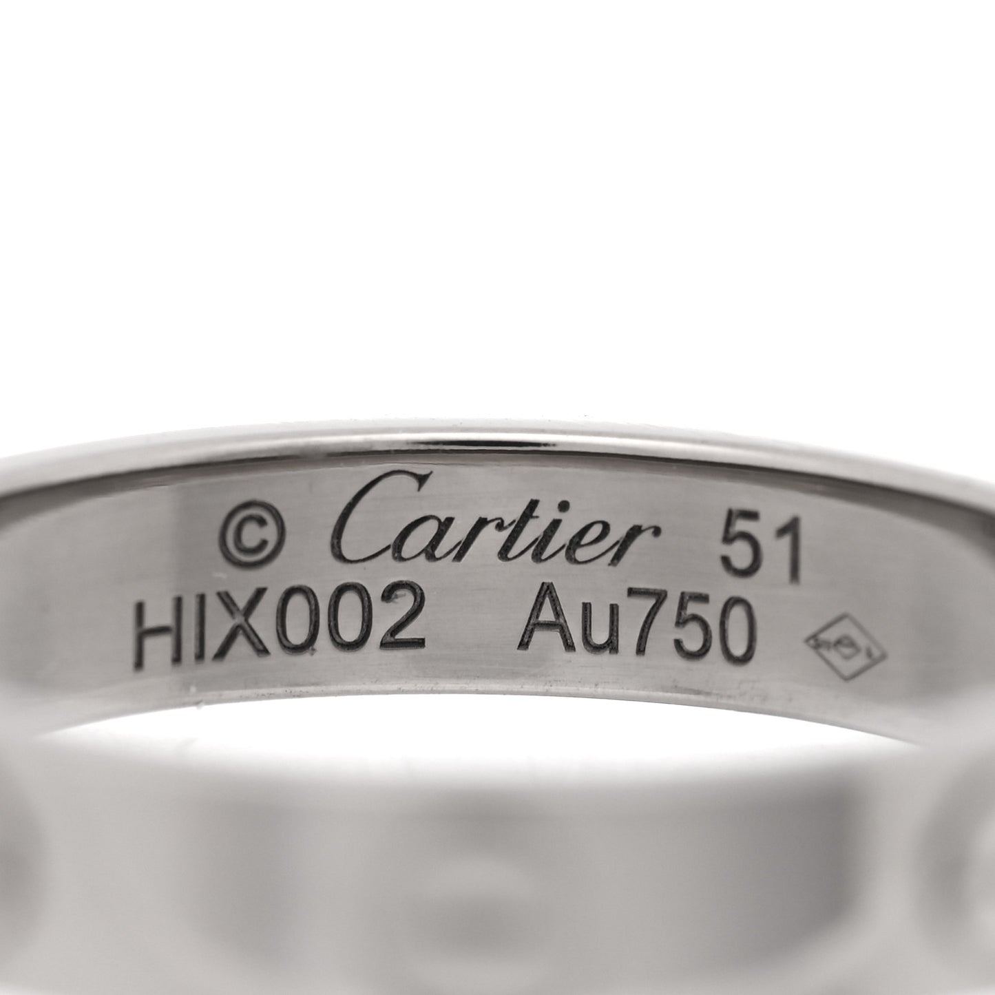18K White Gold 3.5mm LOVE Wedding Band Ring 51 5.75