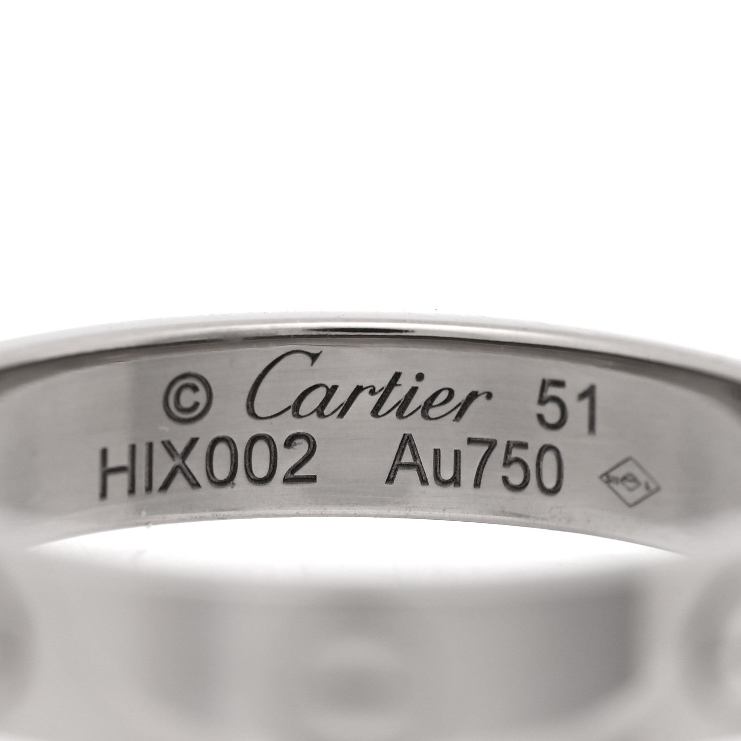 Cartier 18K White Gold 3.5mm LOVE Wedding Band Ring 51 5.75 5 of 5