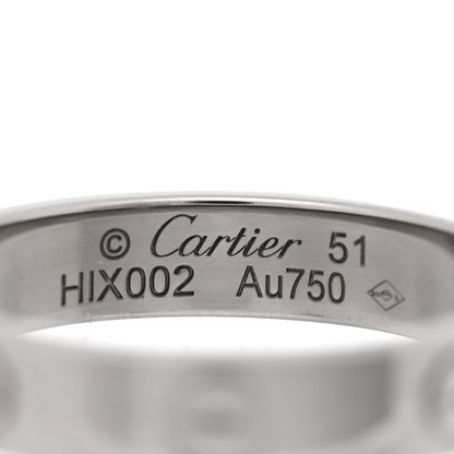 Cartier 18K White Gold 3.5mm LOVE Wedding Band Ring 51 5.75 5 of 5