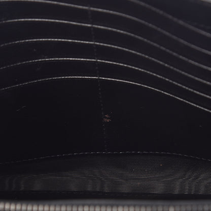 Saint Laurent Grain De Poudre Matelasse Chevron Monogram Chain Wallet Black 11 of 13