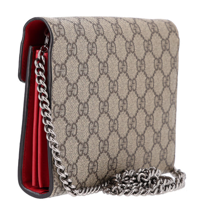 Gucci GG Supreme Monogram Mini Dionysus Chain Wallet Beige Vulcanic Red 3 of 10