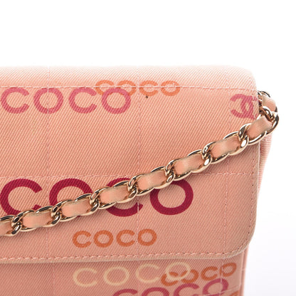 Chanel Canvas Chocolate Bar Quilted Coco East West Flap Pink 11 of 20