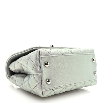 Chanel Iridescent Caviar Quilted Extra Mini Coco Handle Flap Purple 4 of 9