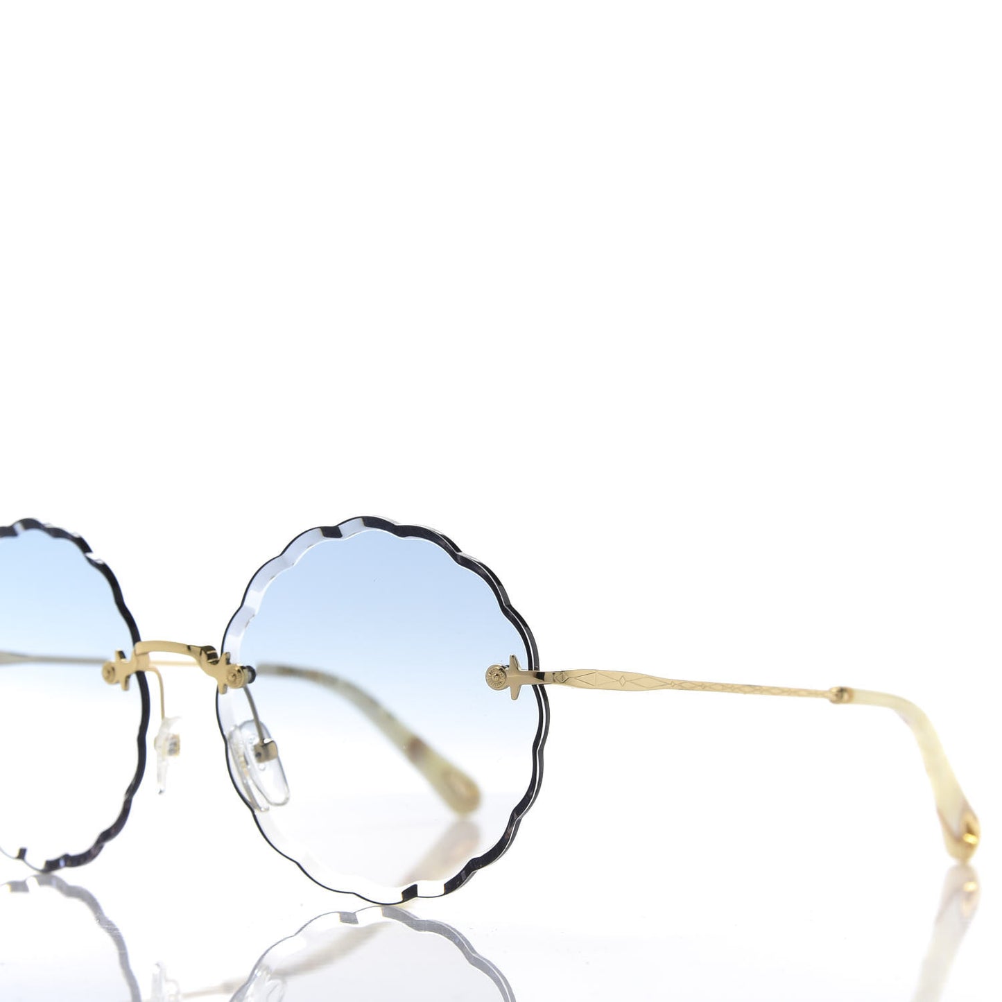 Rosie Bevelled Round Sunglasses CE142S Gold Gradient Blue
