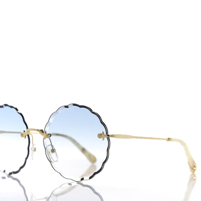 Chloe Rosie Bevelled Round Sunglasses CE142S Gold Gradient Blue 7 of 8