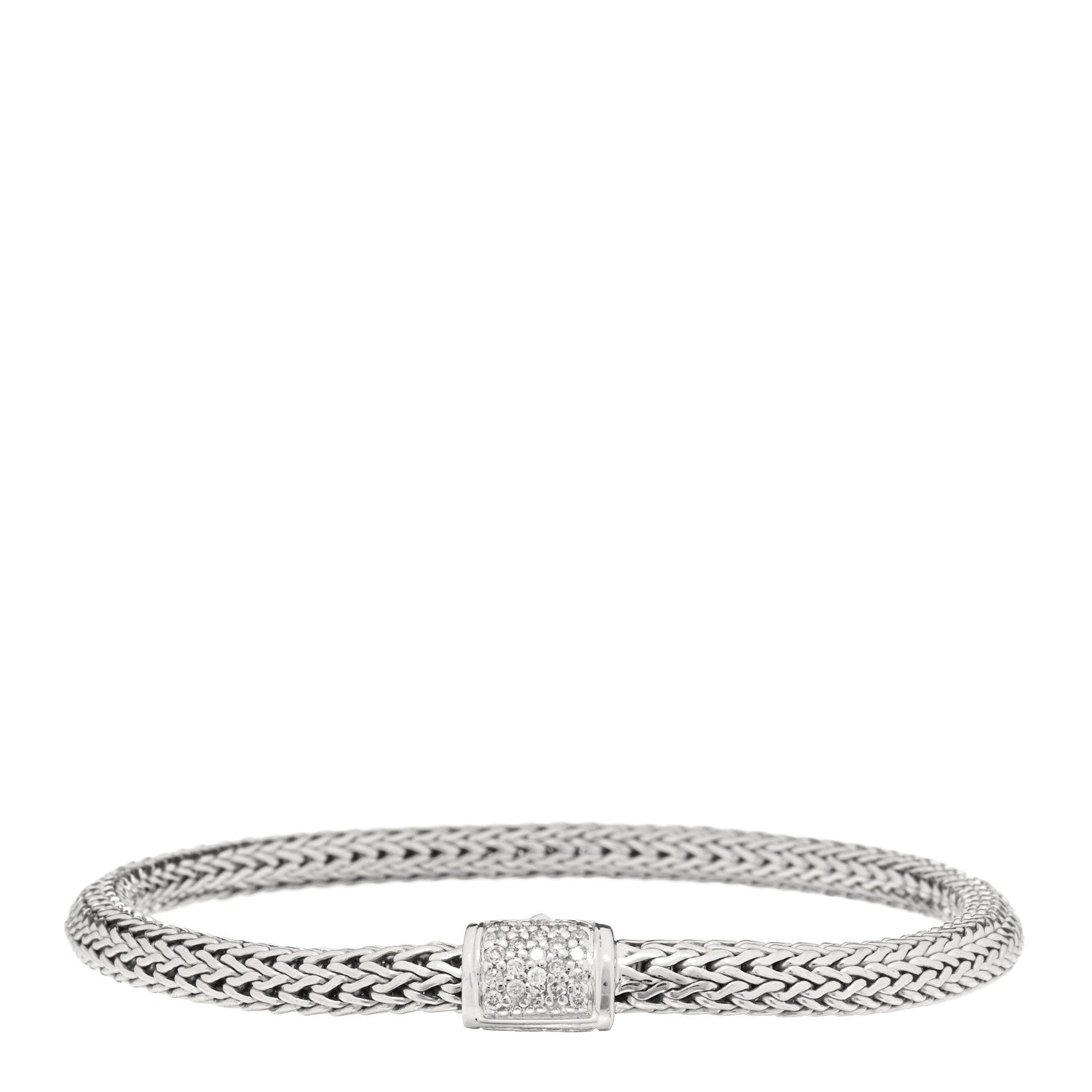 John Hardy Sterling Silver Diamond 5mm Classic Chain Bracelet 1 of 3