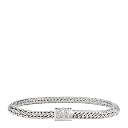 John Hardy Sterling Silver Diamond 5mm Classic Chain Bracelet 1 of 3
