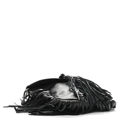 Saint Laurent Lambskin Fringe Small Anita Crossbody Bag Black 3 of 9