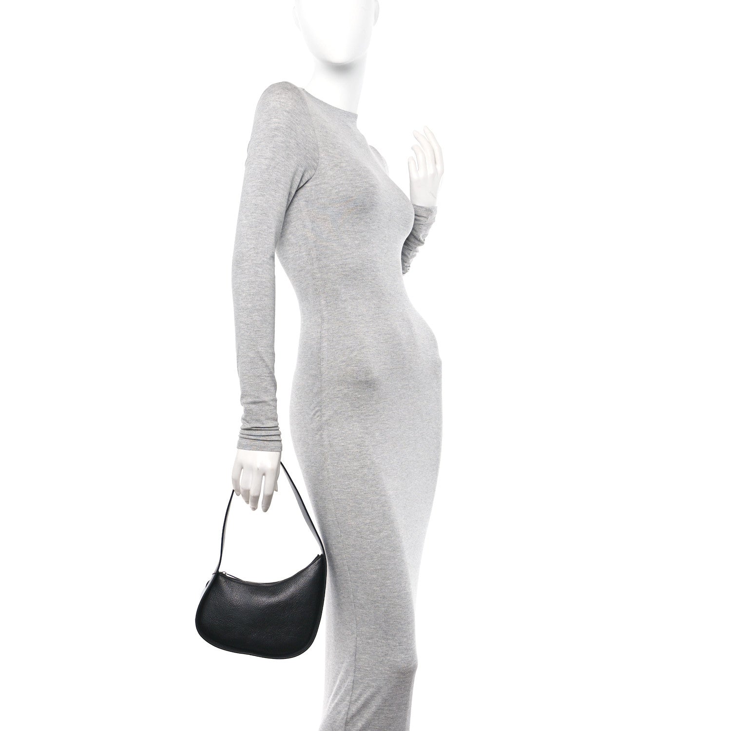 The Row Grained Calfskin Half Moon Shoulder Bag Black 2 of 11