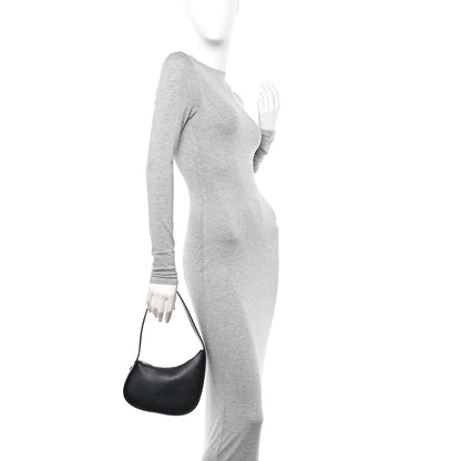 The Row Grained Calfskin Half Moon Shoulder Bag Black 2 of 11