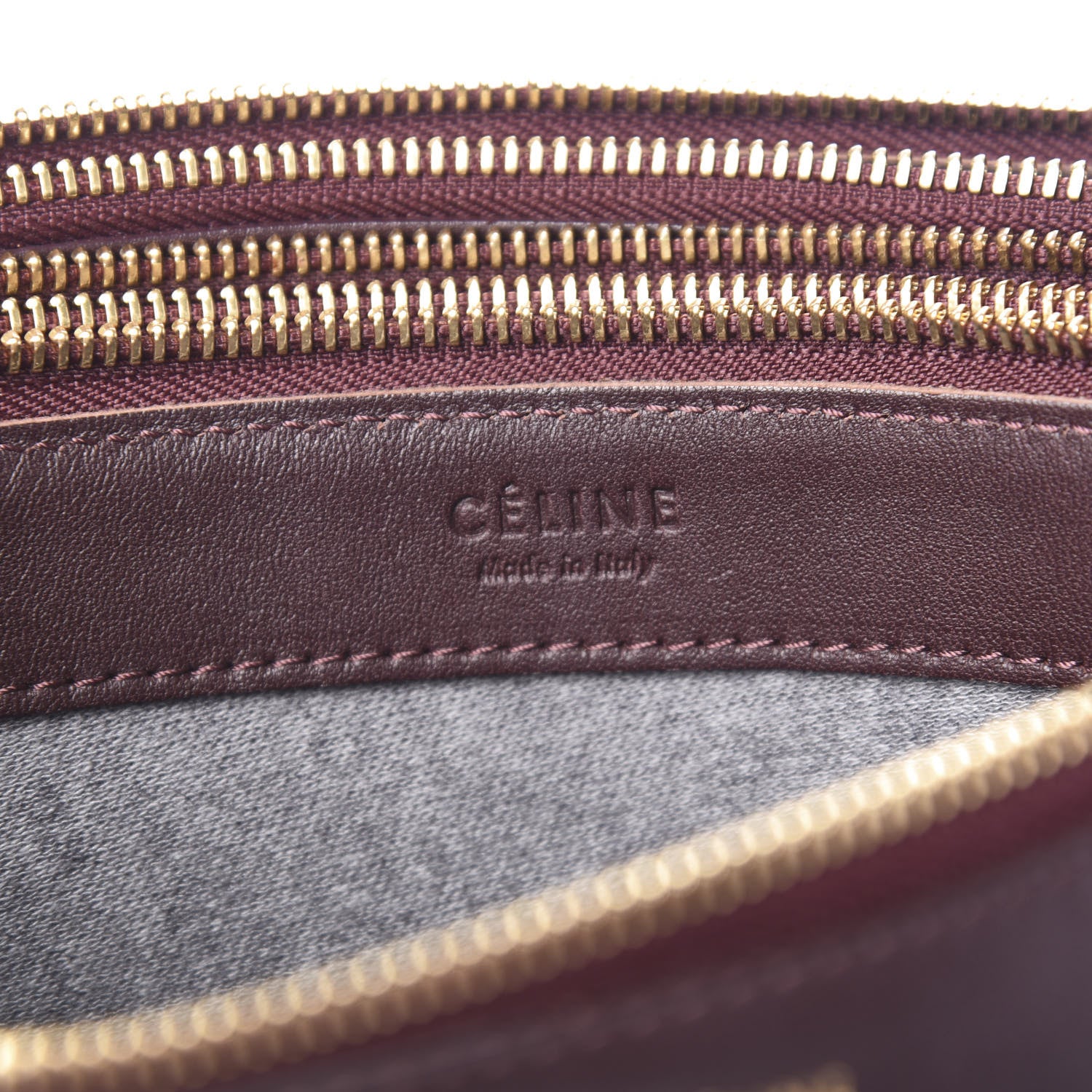Celine Lambskin Large Trio Crossbody Bag Burgundy 7 of 10