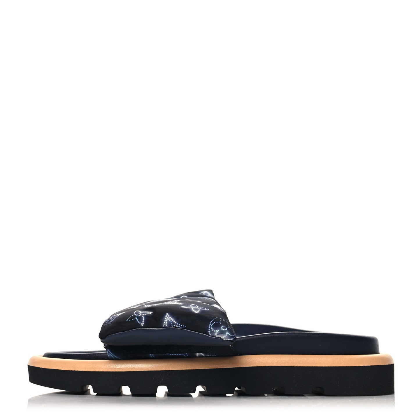 Nylon Monogram Womens Pool Pillow Comfort Mules 39 Navy Blue