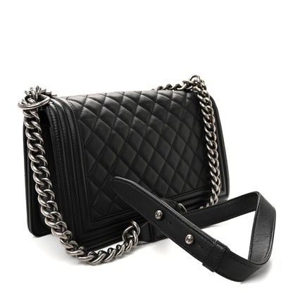 Chanel Calfskin Quilted Medium Boy Flap Black 3 of 10