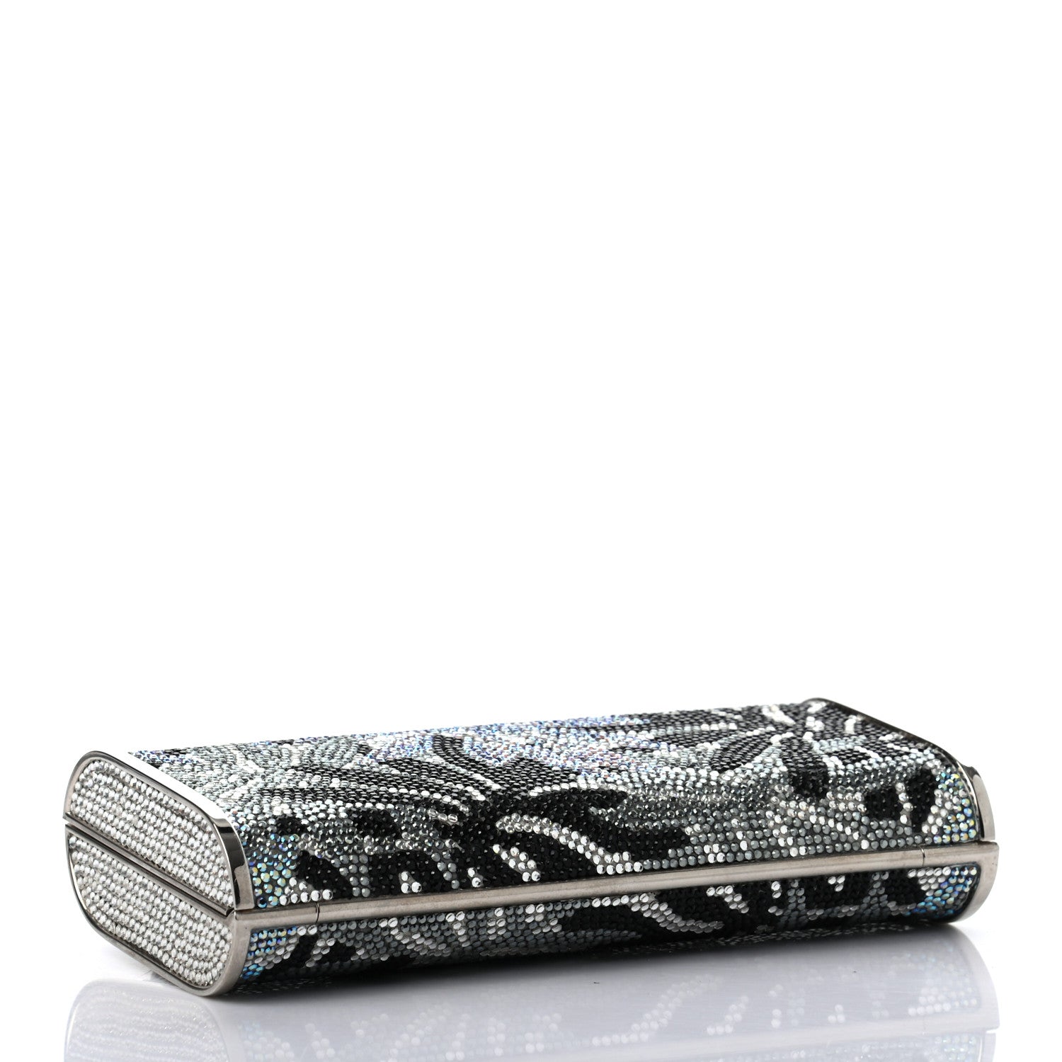 Judith Leiber Swarovski Crystal Minaudiere Clutch Silver Multicolor 4 of 7