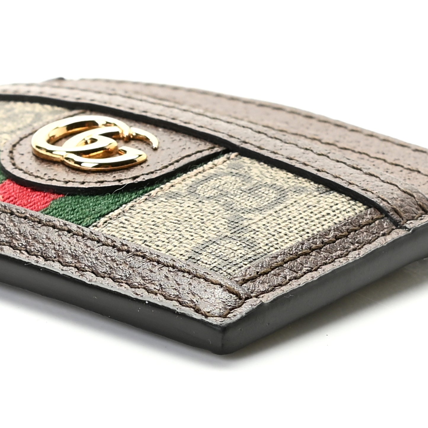 GG Supreme Monogram Ophidia Card Holder Brown