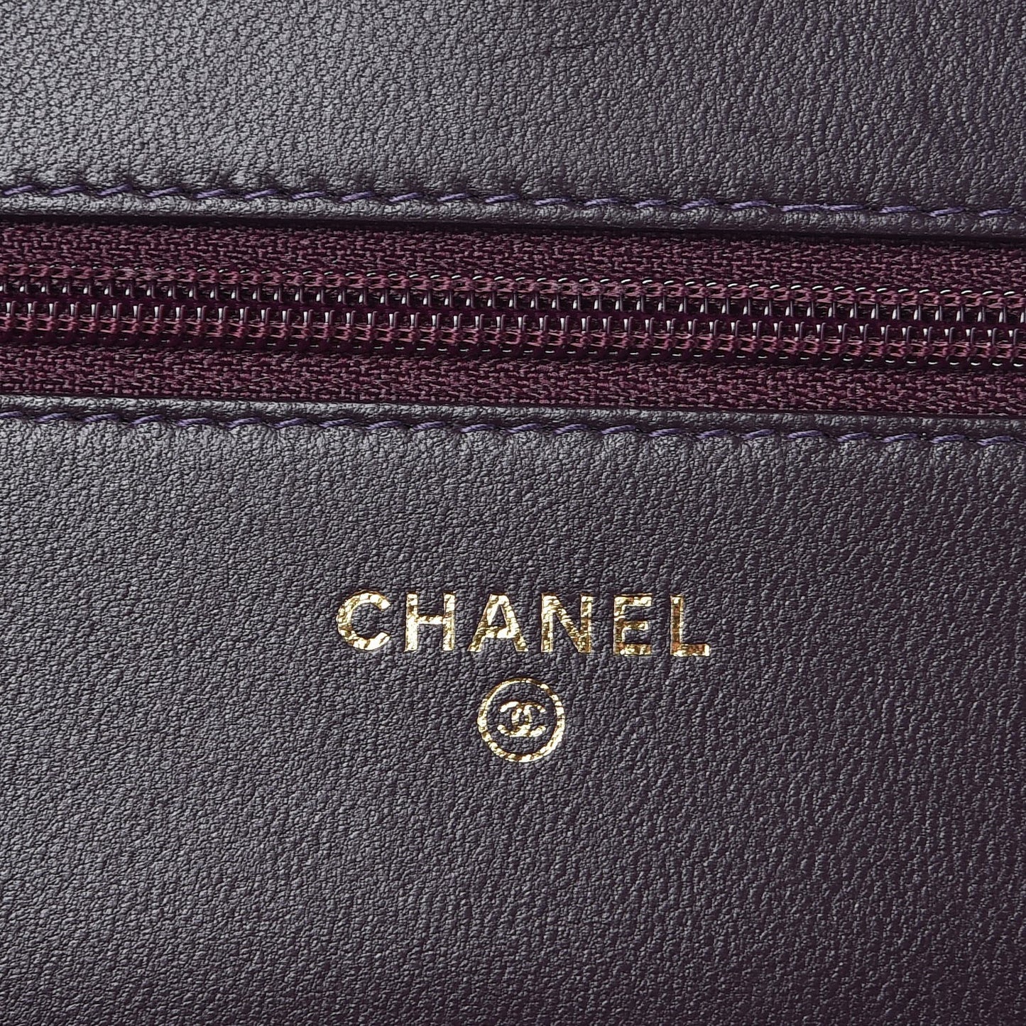 Lambskin Quilted Boy Wallet On Chain WOC Dark Purple