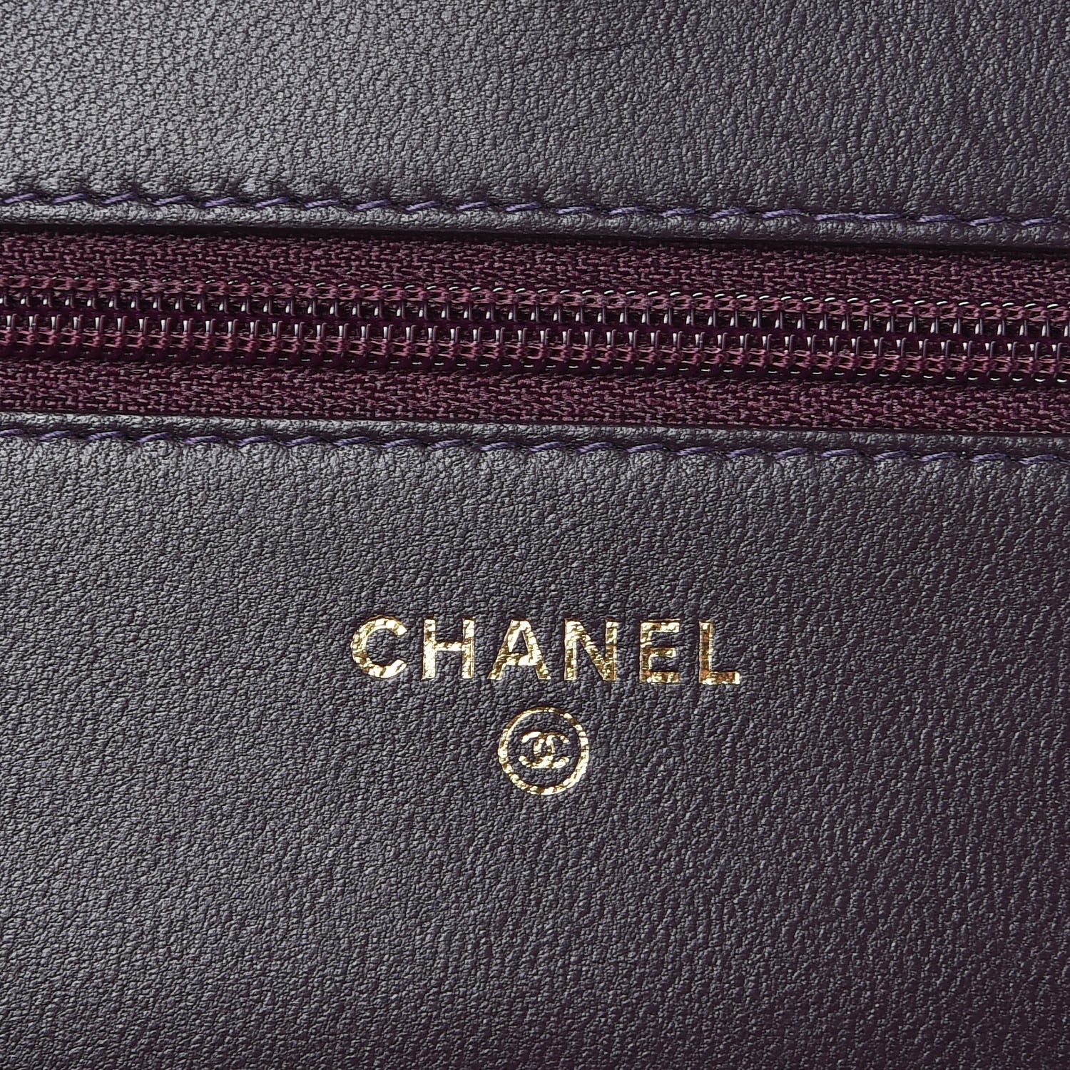 Chanel Lambskin Quilted Boy Wallet On Chain WOC Dark Purple 6 of 11