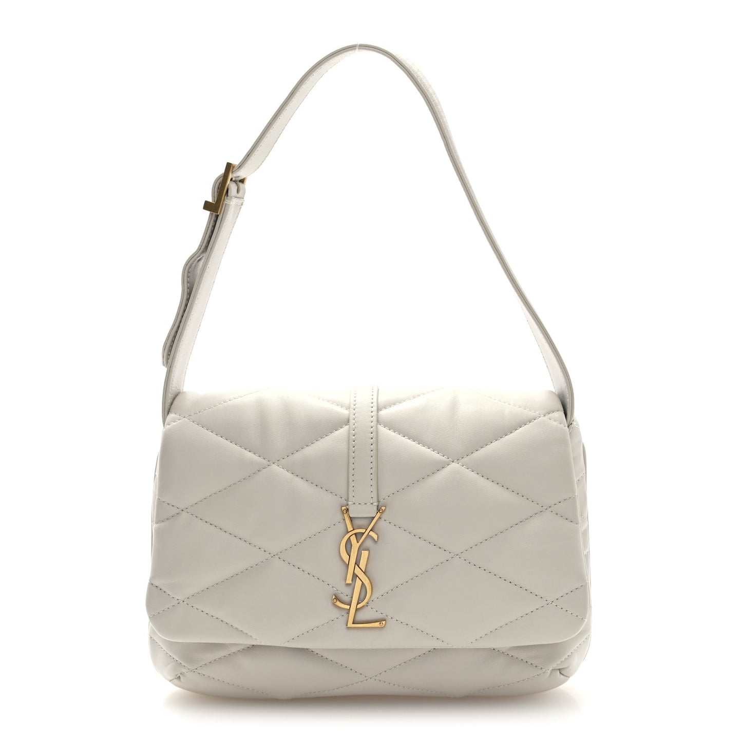 Lambskin Quilted Le 57 Diamond Shoulder Bag Crema Soft