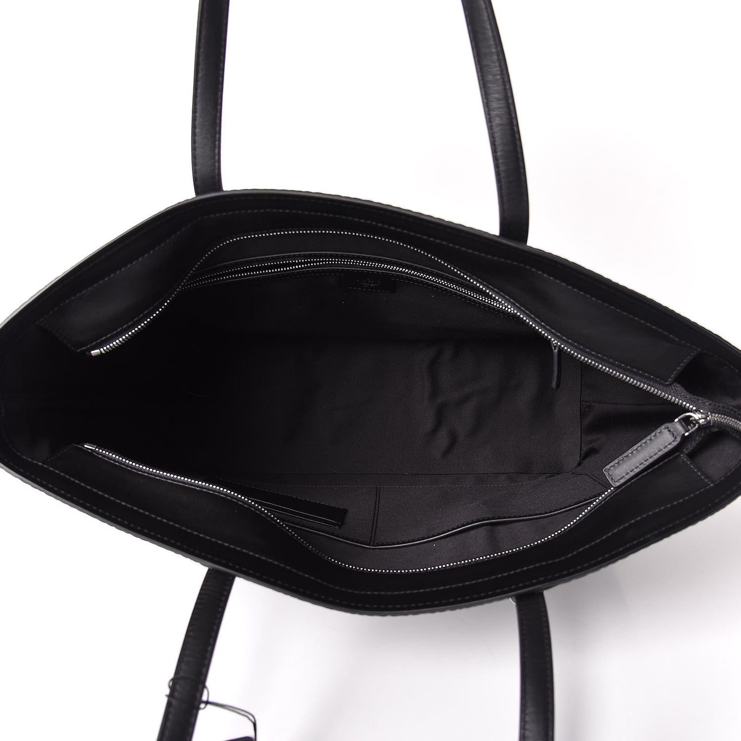 Metallic Visetos Striped Medium Anya Shopper Tote Black Silver