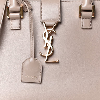 Saint Laurent Calfskin Small Monogram Cabas Dark Beige 8 of 12