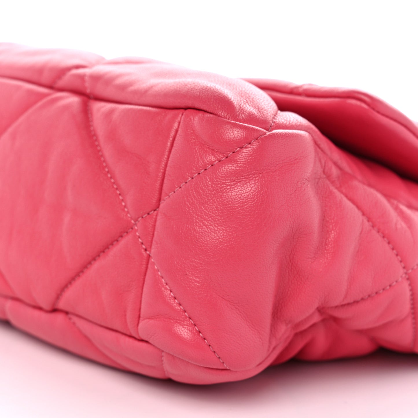 Lambskin Quilted Large Chanel 19 Flap Dark Pink