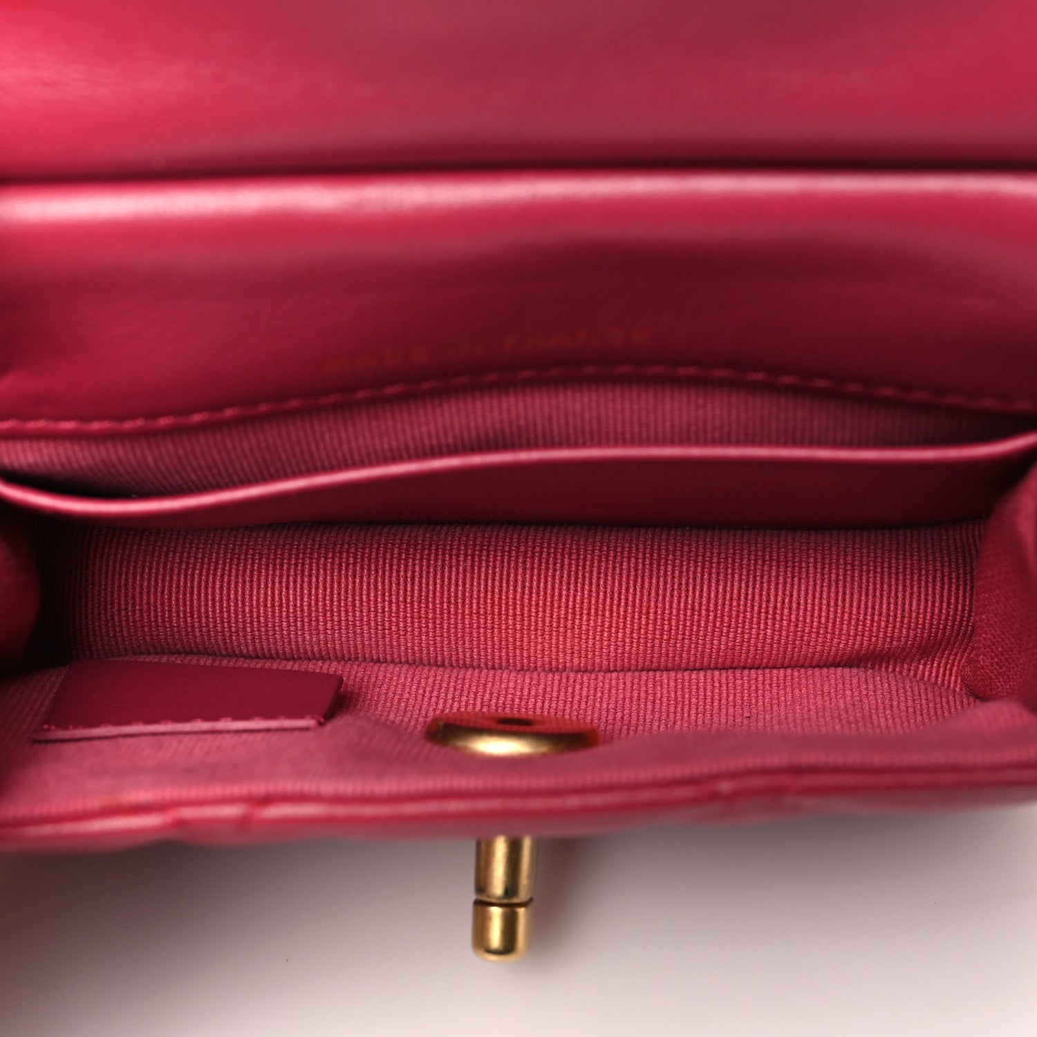 Chanel Calfskin Quilted Lady Handle Flap Card Holder With Chain Dark Pink 5 of 11