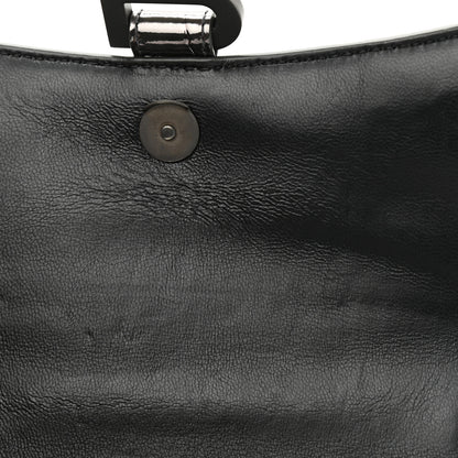 Balenciaga Shiny Calfskin Crocodile Embossed Hourglass Top Handle Bag XS Gunmetal 11 of 11
