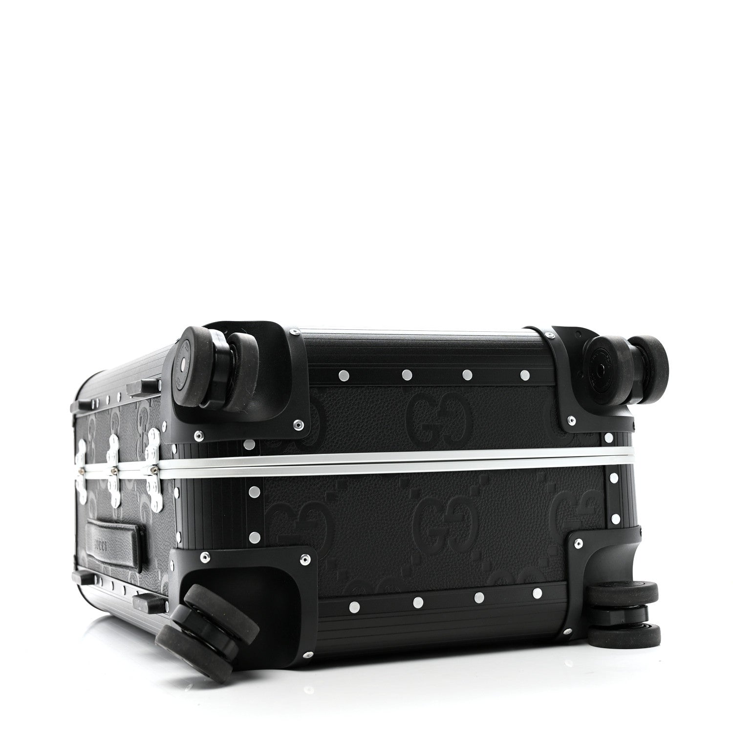 Gucci Aluminum GG Piuma Calfskin Jumbo GG Embossed Porter Cabin Plus Trolley Black 3 of 11
