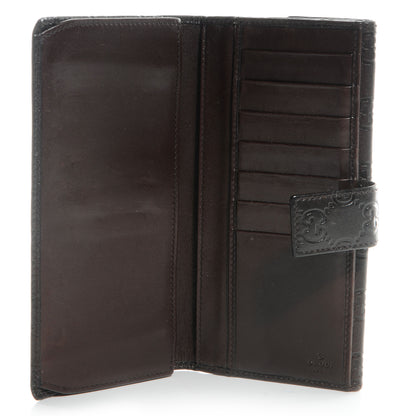 Gucci Guccissima Margaux Calfskin Metal Bar Continental Flap Wallet Chocolate 5 of 8