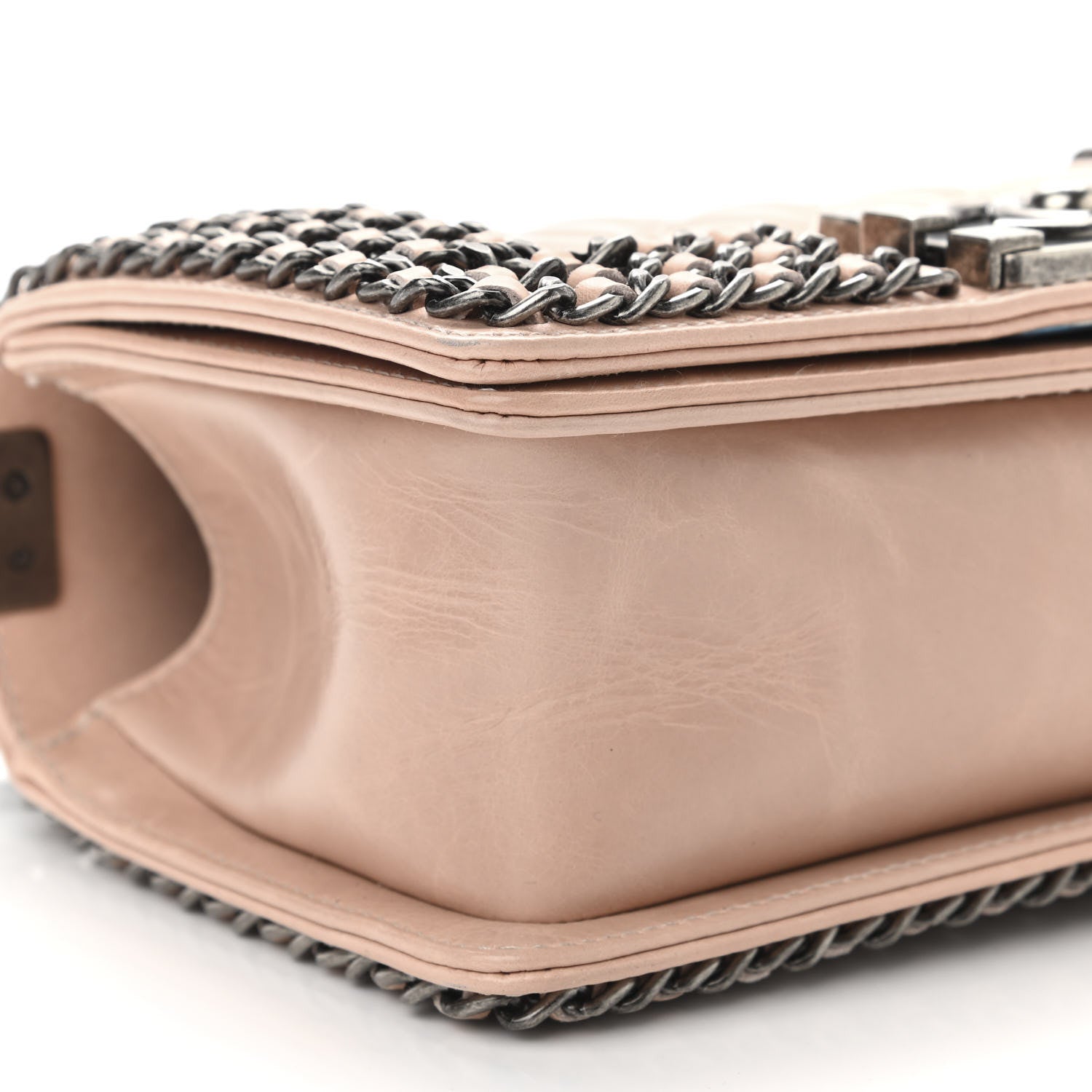 Chanel Glazed Calfskin Small Boy Chained Flap Pink 9 of 11