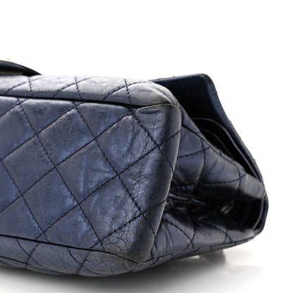 Chanel Metallic Aged Calfskin Quilted 2.55 Reissue 228 Flap Blue 10 of 11