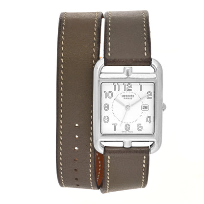 Hermes Stainless Steel Swift 29mm Cape Cod Double Tour Quartz Watch Etoupe 1 of 5