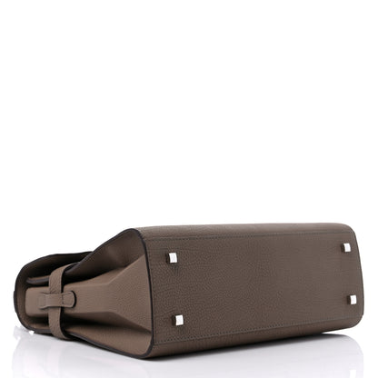 Delvaux Crispy Calfskin MM Tempete Satchel Tourterelle 4 of 9