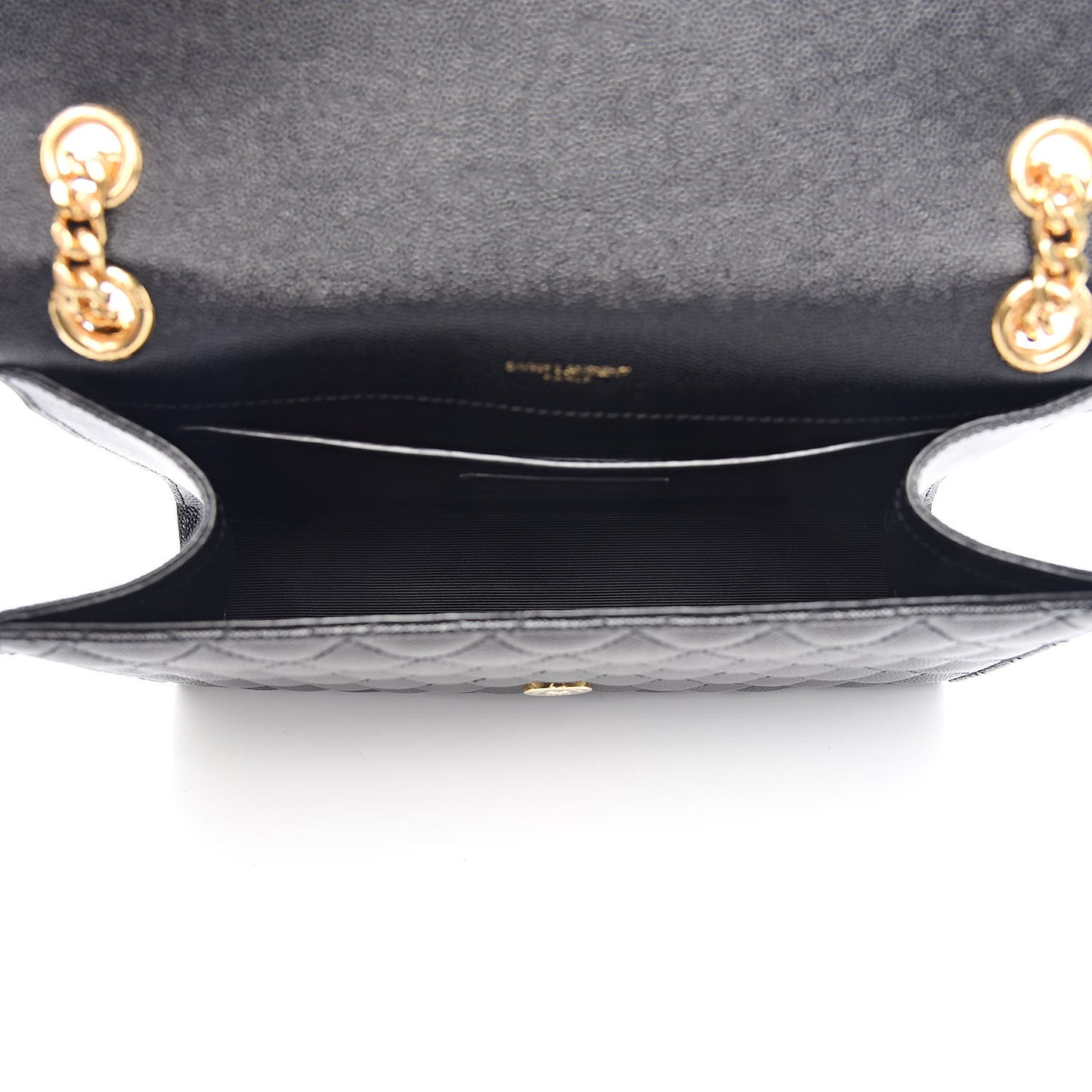 Grain De Poudre Textured Mixed Matelasse Triquilt Medium Monogram Satchel Black