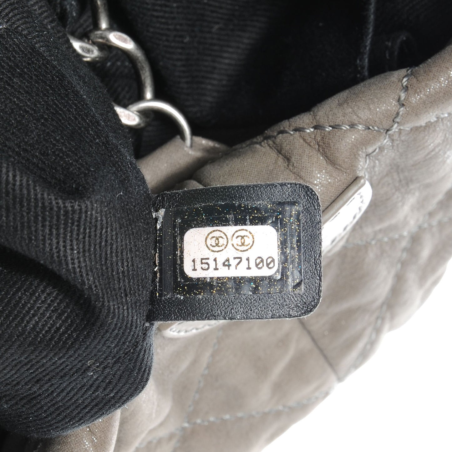 Iridescent Calfskin VIP Shopping Tote Grey