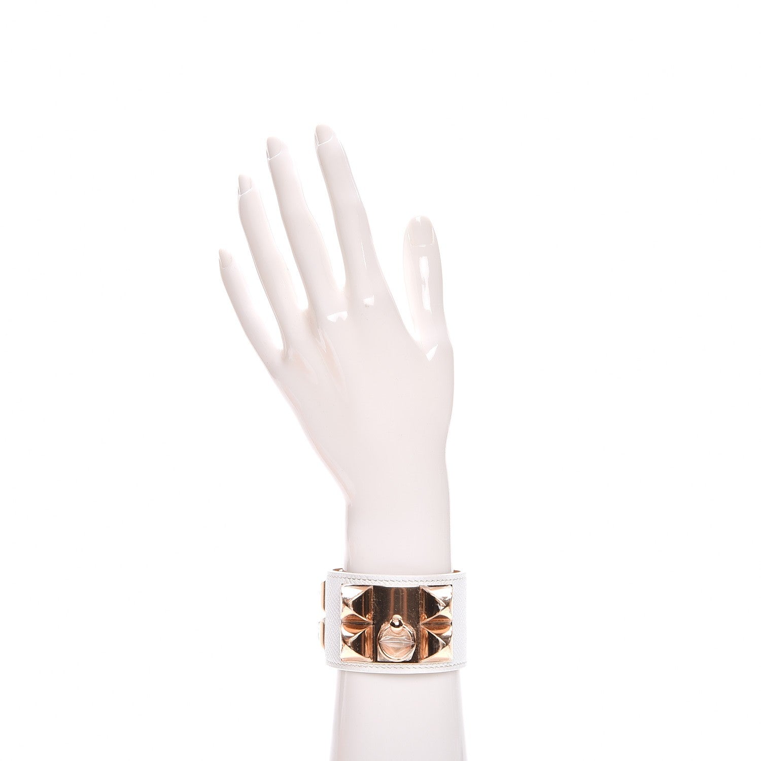 Hermes Epsom Collier de Chien CDC Bracelet T2 White 2 of 9