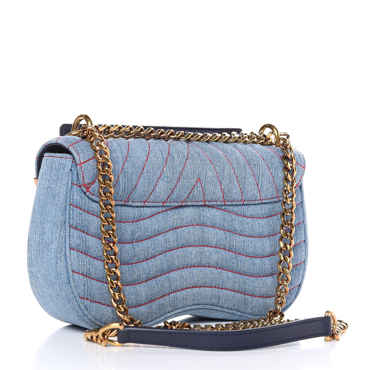 Louis Vuitton Denim New Wave Chain MM Blue 3 of 10