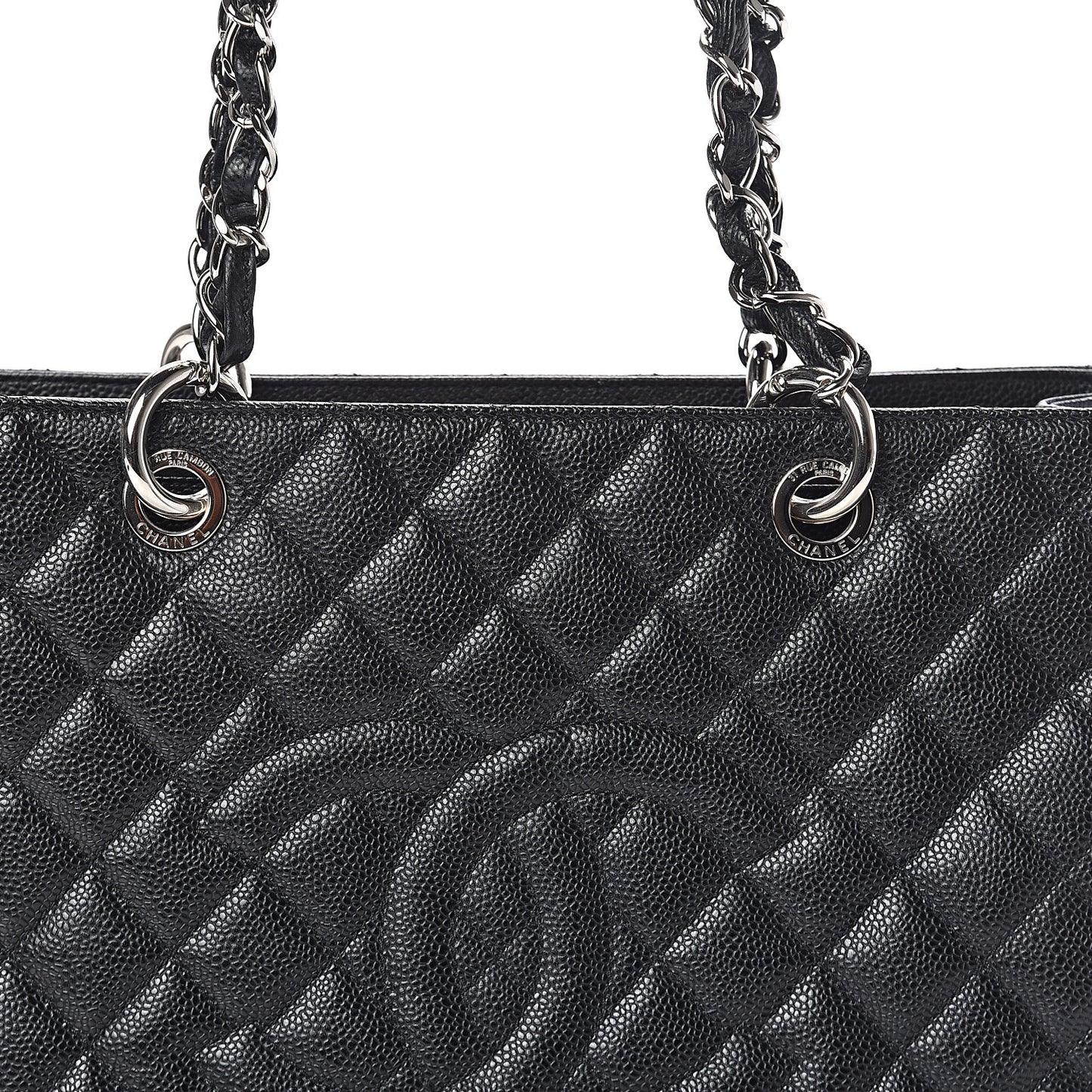Caviar Quilted Grand Shopping Tote GST Black