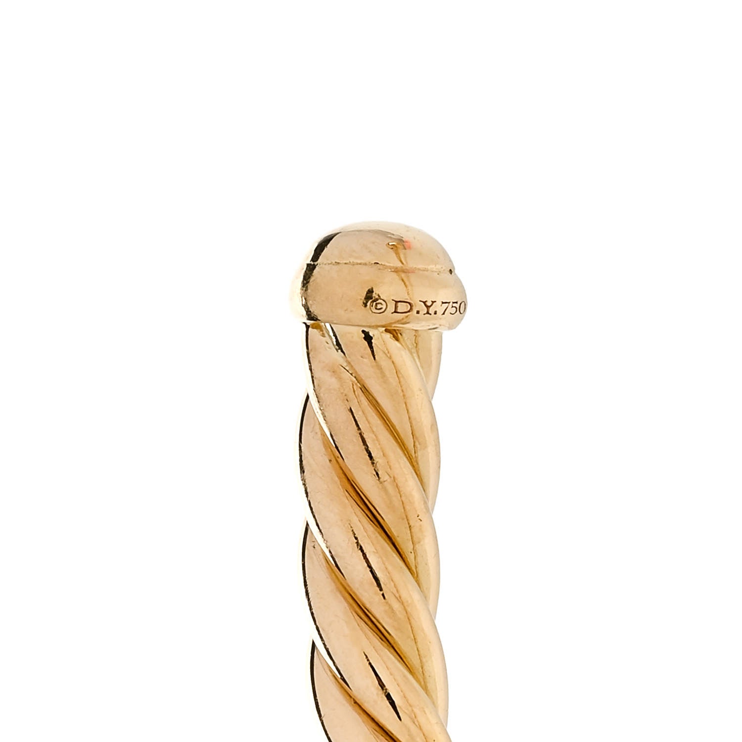 David Yurman 18K Yellow Gold 4mm Cablespira Bracelet 3 of 4