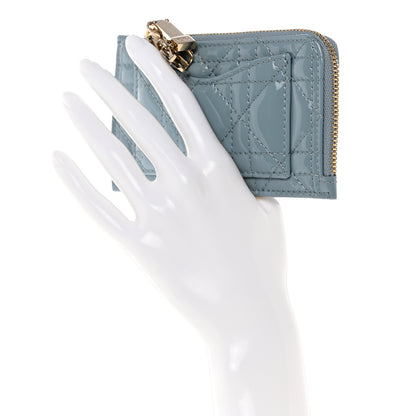 Christian Dior Patent Cannage Lady Dior Card Holder Cloud Blue 2 of 7