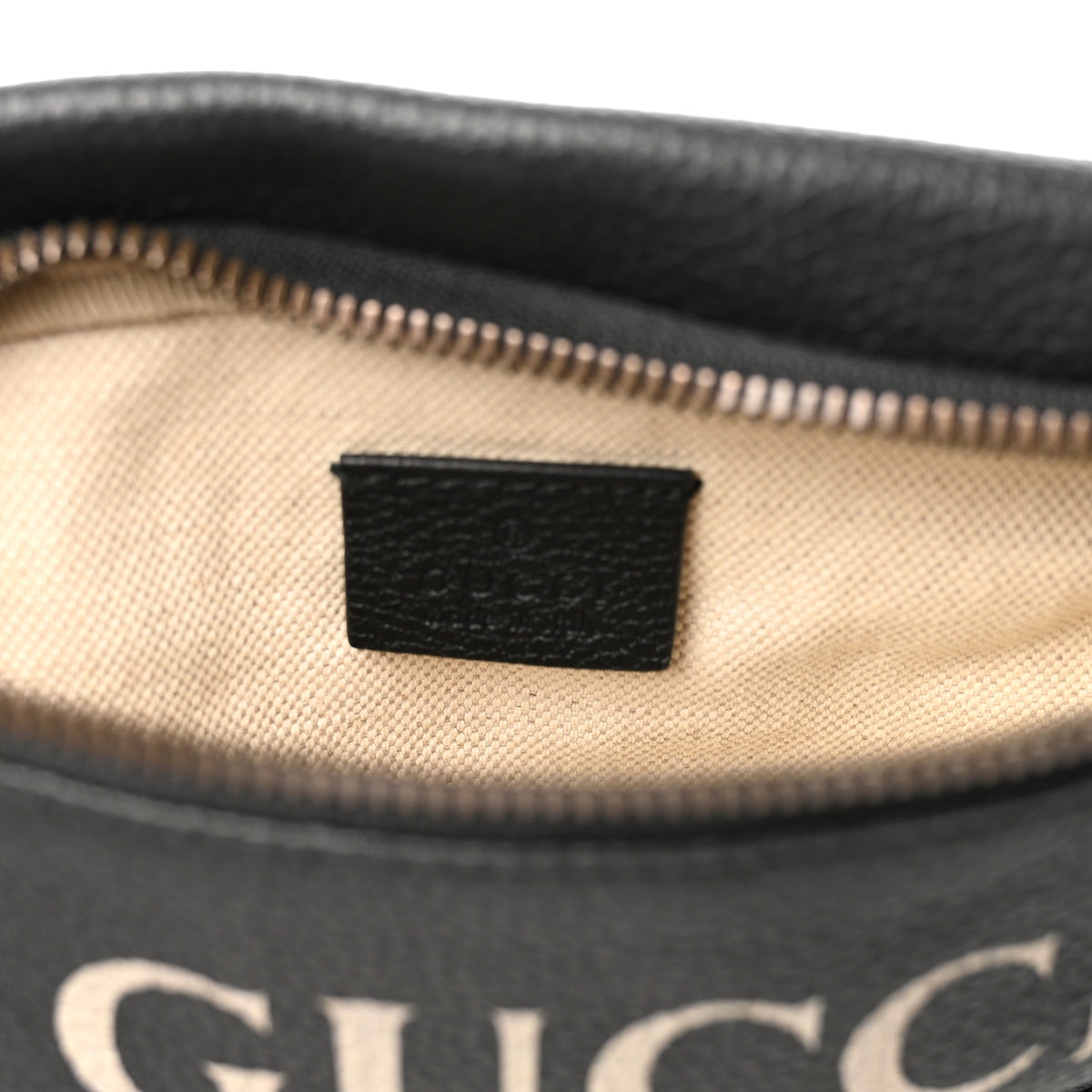 Grained Calfskin Small Logo Belt Bag Black