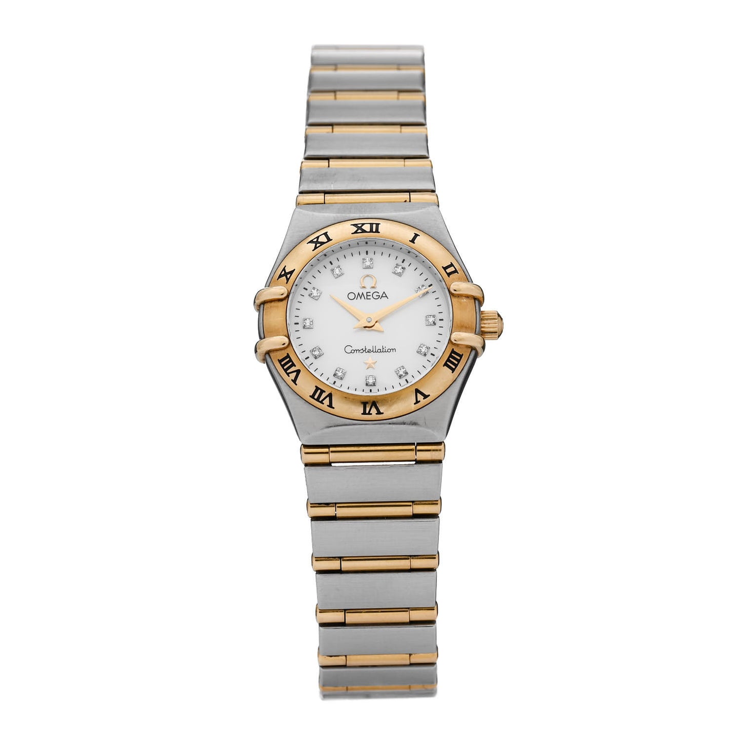 Stainless Steel 18K Yellow Gold Diamond Mother of Pearl 22mm Constellation Quartz Watch 1262.75