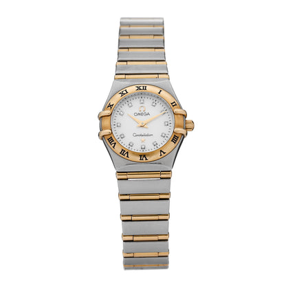 Omega Stainless Steel 18K Yellow Gold Diamond Mother of Pearl 22mm Constellation Quartz Watch 1262.75 1 of 5