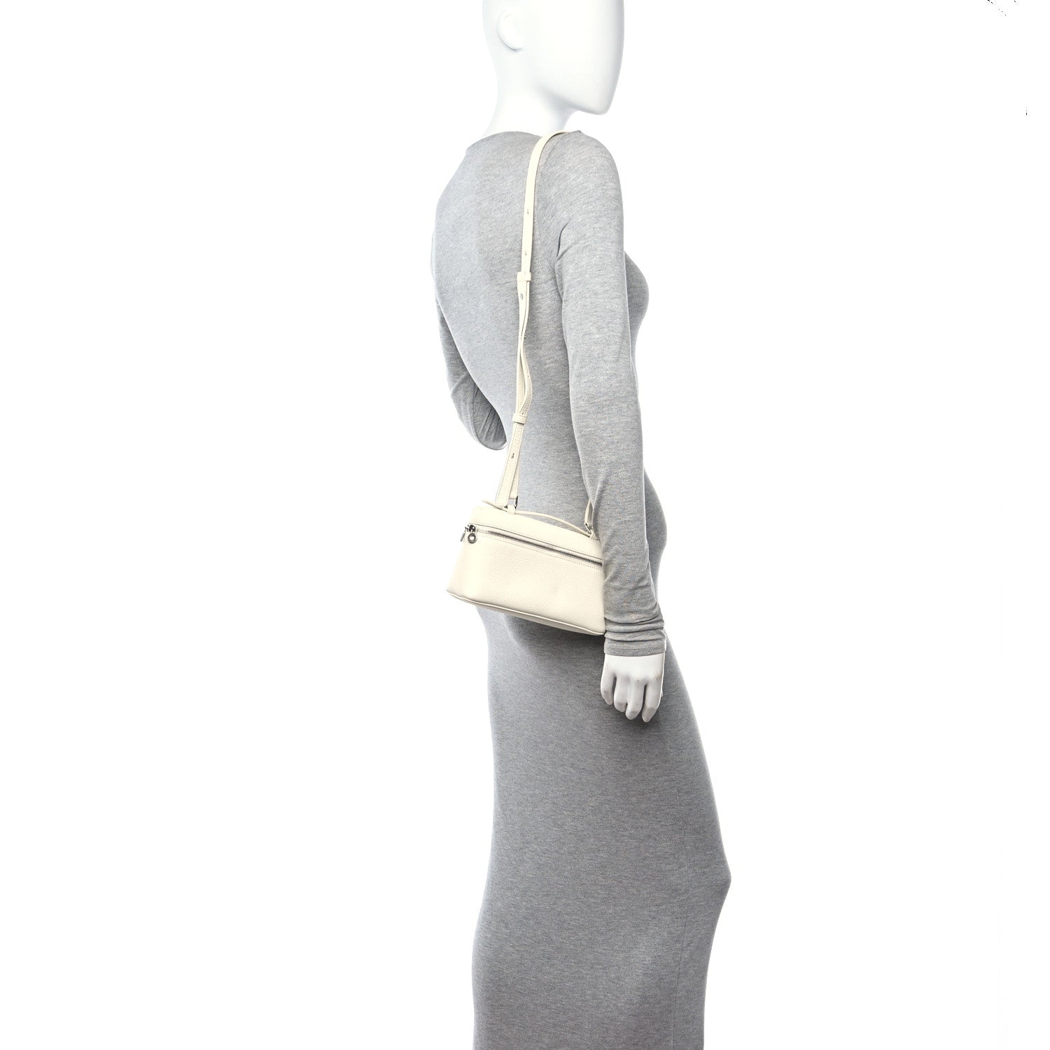 Loro Piana Grained Calfskin L19 Extra Pocket Pouch Whisper White 2 of 10