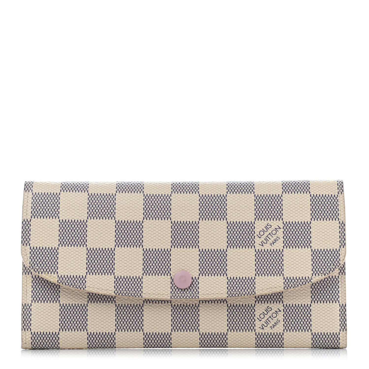 Louis Vuitton Damier Azur Emilie Wallet Rose Ballerine 1 of 8
