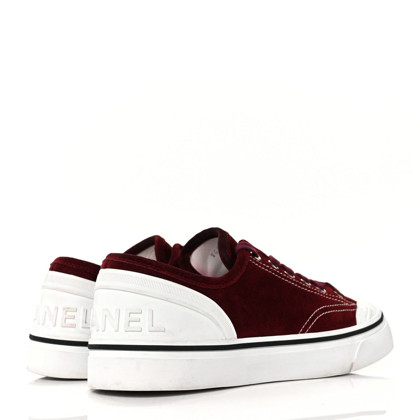 Suede Lace Up Cap Toe Sneakers 39.5 Burgundy