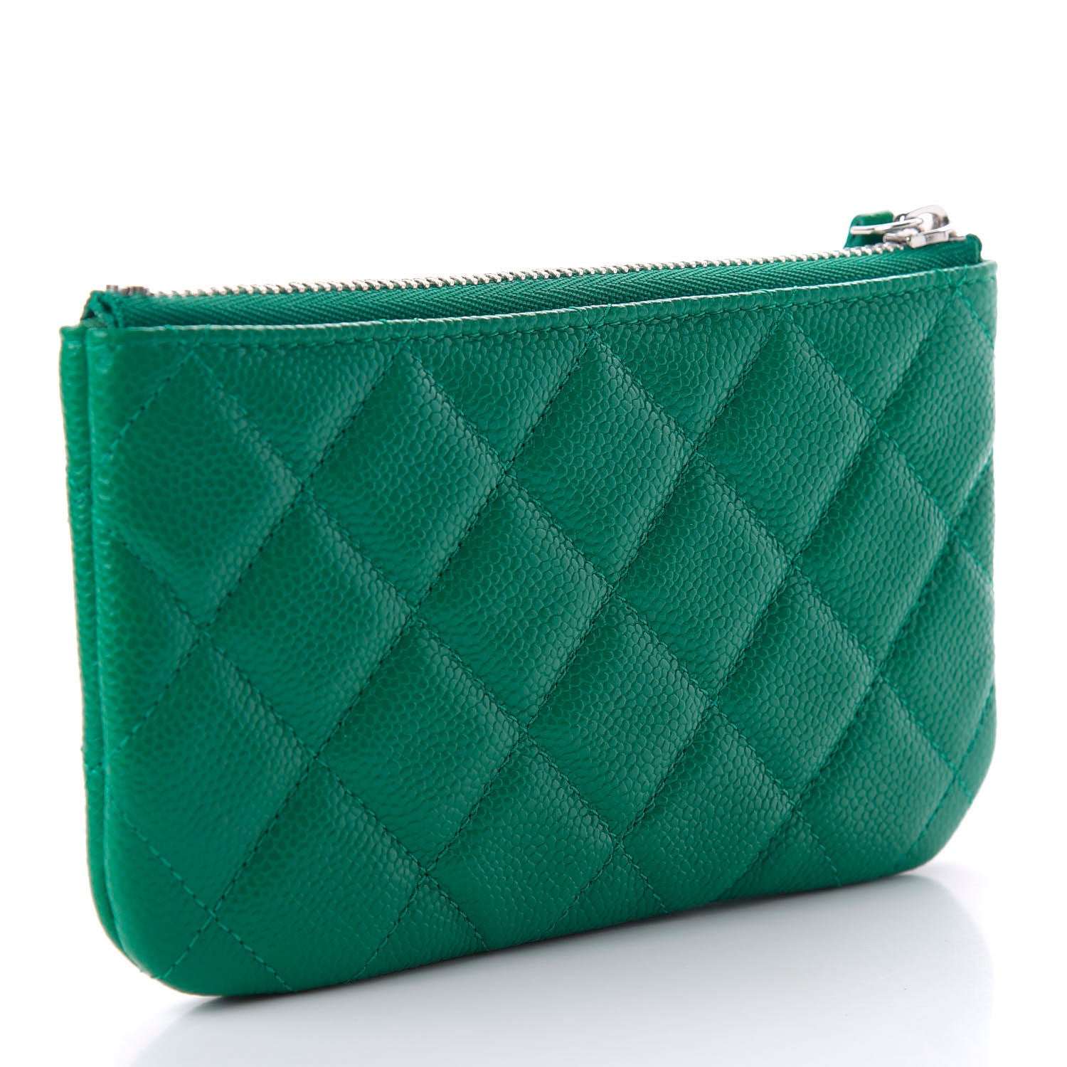 Chanel Caviar Quilted Small Cosmetic Case Green 3 of 11