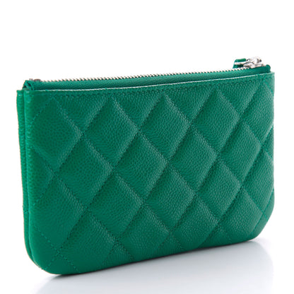 Chanel Caviar Quilted Small Cosmetic Case Green 3 of 11