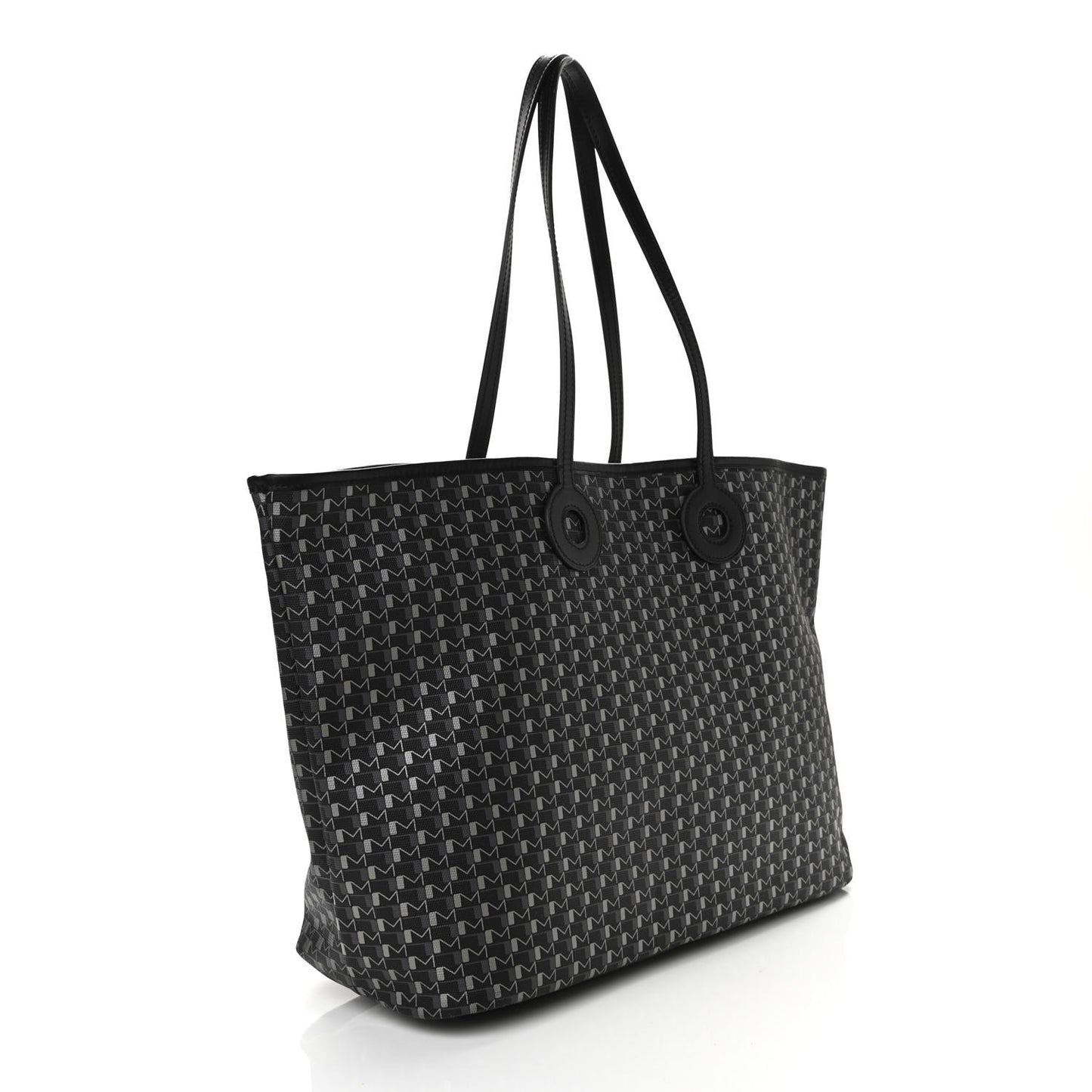 Grained Calfskin Canvas 1920 Oh! Tote Ruban GM Carbon Silver